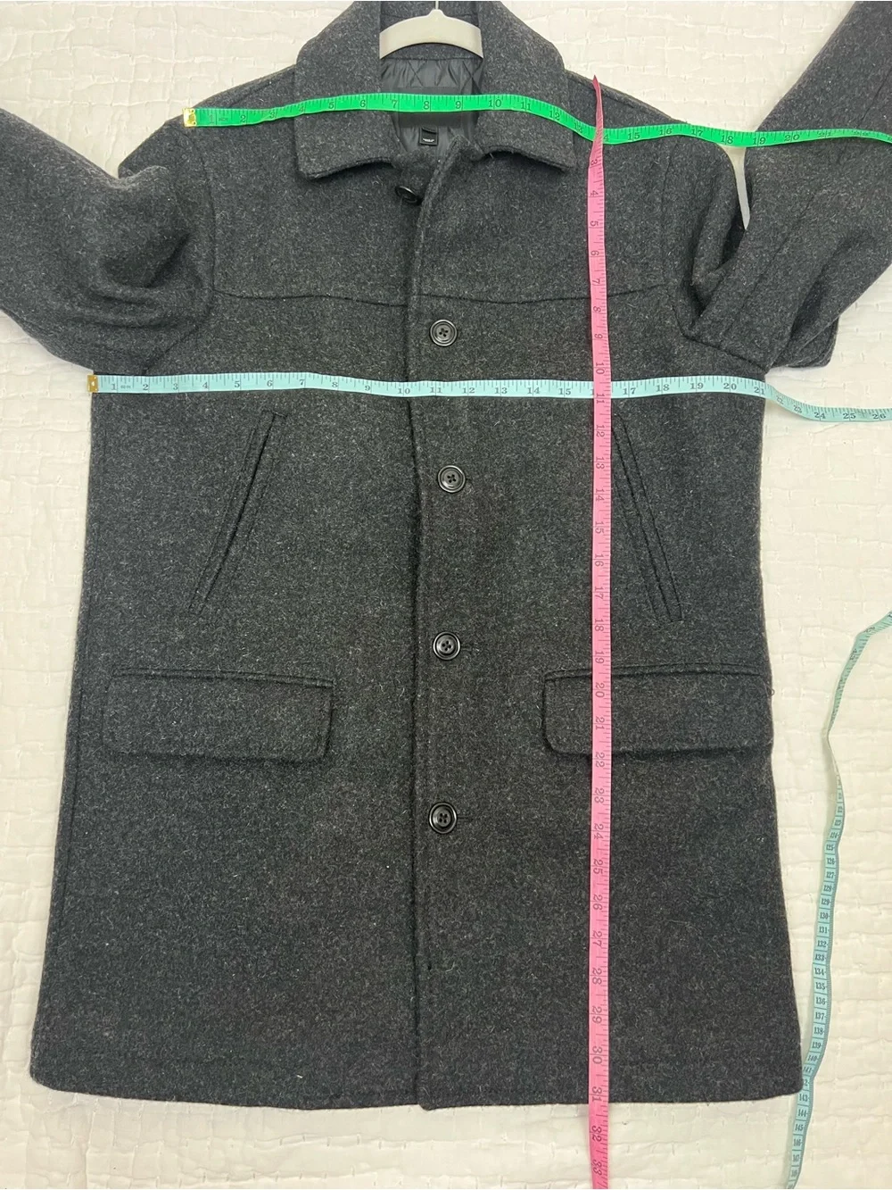 J Crew University Jacket Wool Coat Thinsulate Classic Academia Black Mens Small